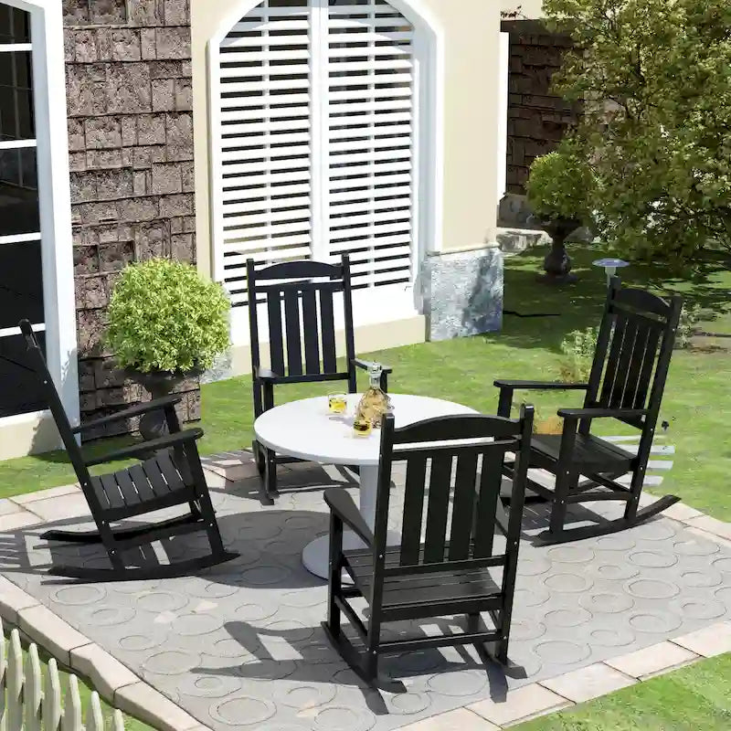 Polytrends Laguna Hdpe All Weather Outdoor Patio Rocking Chair (Set of 4)