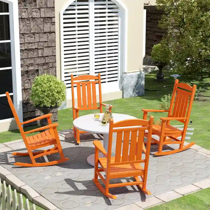 Polytrends Laguna Hdpe All Weather Outdoor Patio Rocking Chair (Set of 4)