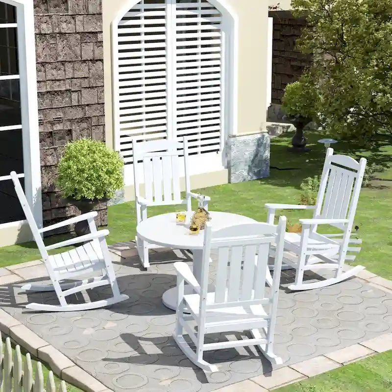 Polytrends Laguna Hdpe All Weather Outdoor Patio Rocking Chair (Set of 4)
