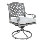 Ventura Cast Aluminum 7 Piece Rectangular Dining Set with 6 Swivel Rockers - N/A