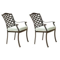 Deer Lake Aluminum Arm Chairs with Cast Slate Sunbrella Cushions (Set of 2) by Havenside Home