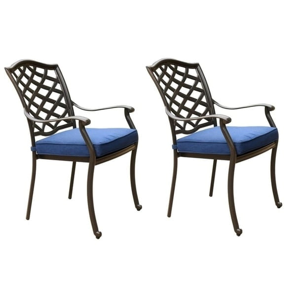 Sedie a sdraio in alluminio Deer Lake con cuscini Sunbrella color ardesia fusa (set da 2) di Havenside Home