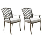 Deer Lake Aluminum Arm Chairs with Cast Slate Sunbrella Cushions (Set of 2) by Havenside Home