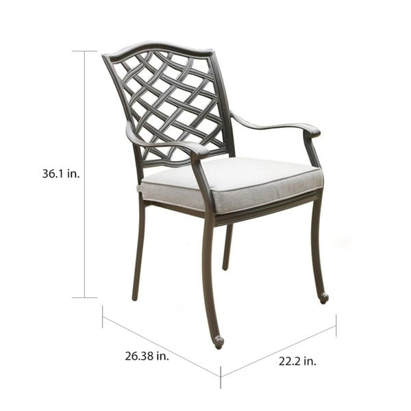 Deer Lake Aluminum Arm Chairs with Cast Slate Sunbrella Cushions (Set of 2) by Havenside Home