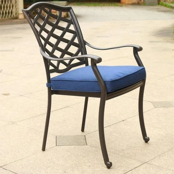 Deer Lake Aluminum Arm Chairs with Cast Slate Sunbrella Cushions (Set of 2) by Havenside Home