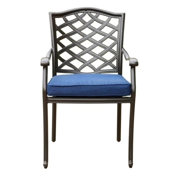 Deer Lake Aluminum Arm Chairs with Cast Slate Sunbrella Cushions (Set of 2) by Havenside Home