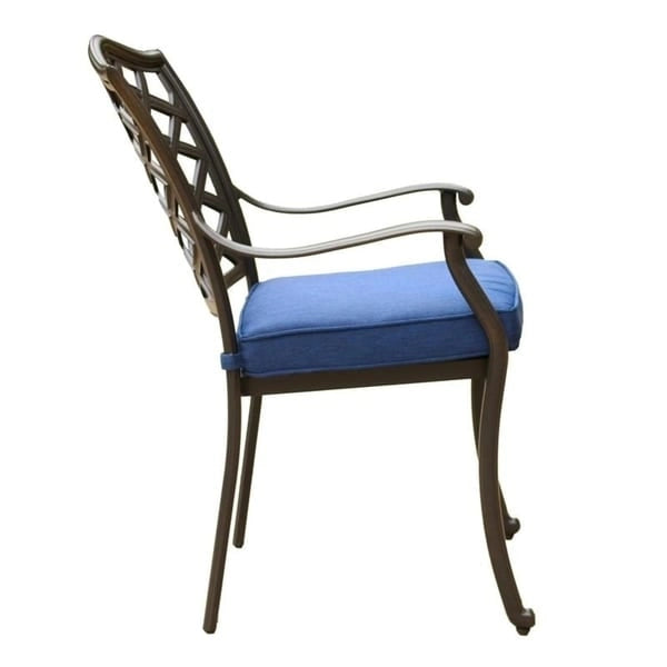 Deer Lake Aluminum Arm Chairs with Cast Slate Sunbrella Cushions (Set of 2) by Havenside Home