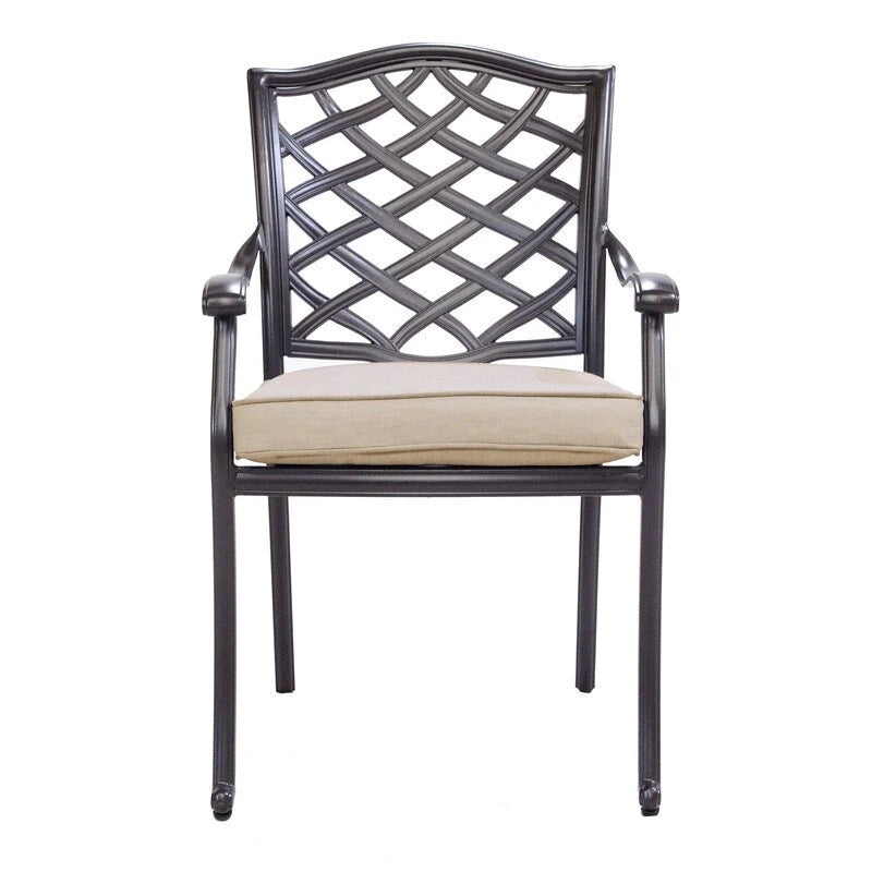 Deer Lake Aluminum Arm Chairs with Cast Slate Sunbrella Cushions (Set of 2) by Havenside Home