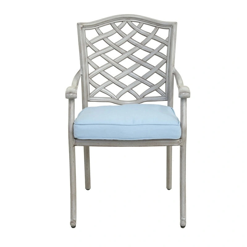 Deer Lake Aluminum Arm Chairs with Cast Slate Sunbrella Cushions (Set of 2) by Havenside Home