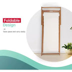 Sedia da Patio Pieghevole FDW Beach Sling per il Relax, Pieghevole con Altezza Regolabile Realizzata in Legno di Eucalipto con Poliestere Bianco, Naturale