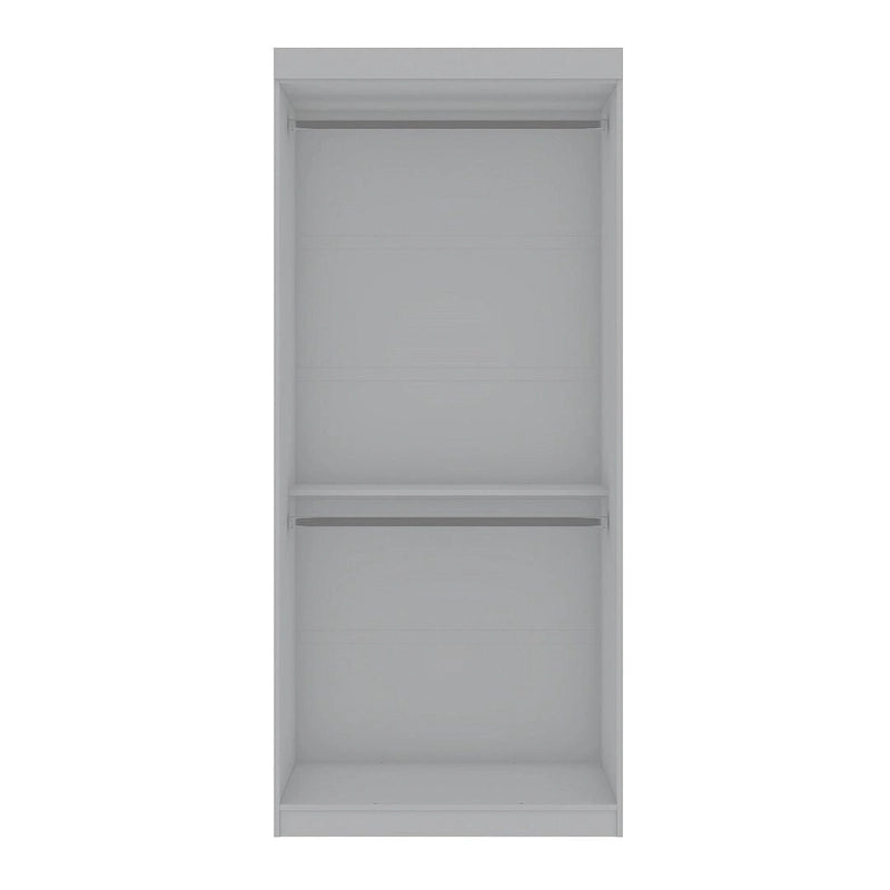 Armadio a due ante aperto Manhattan Comfort Mulberry 35.9 con 2 aste appendiabiti, stile moderno