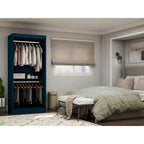 Manhattan Comfort Mulberry 35.9 Open Double Hanging Modern Wardrobe Closet with 2 Hanging Rods
