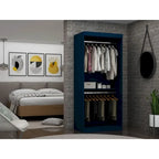 Manhattan Comfort Mulberry 35.9 Open Double Hanging Modern Wardrobe Closet with 2 Hanging Rods