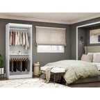 Manhattan Comfort Mulberry 35.9 Open Double Hanging Modern Wardrobe Closet with 2 Hanging Rods