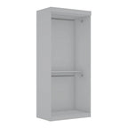 Manhattan Comfort Mulberry 35.9 Open Double Hanging Modern Wardrobe Closet with 2 Hanging Rods