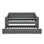 Twin Size Daybed with Twin Size Trundle Upholstered