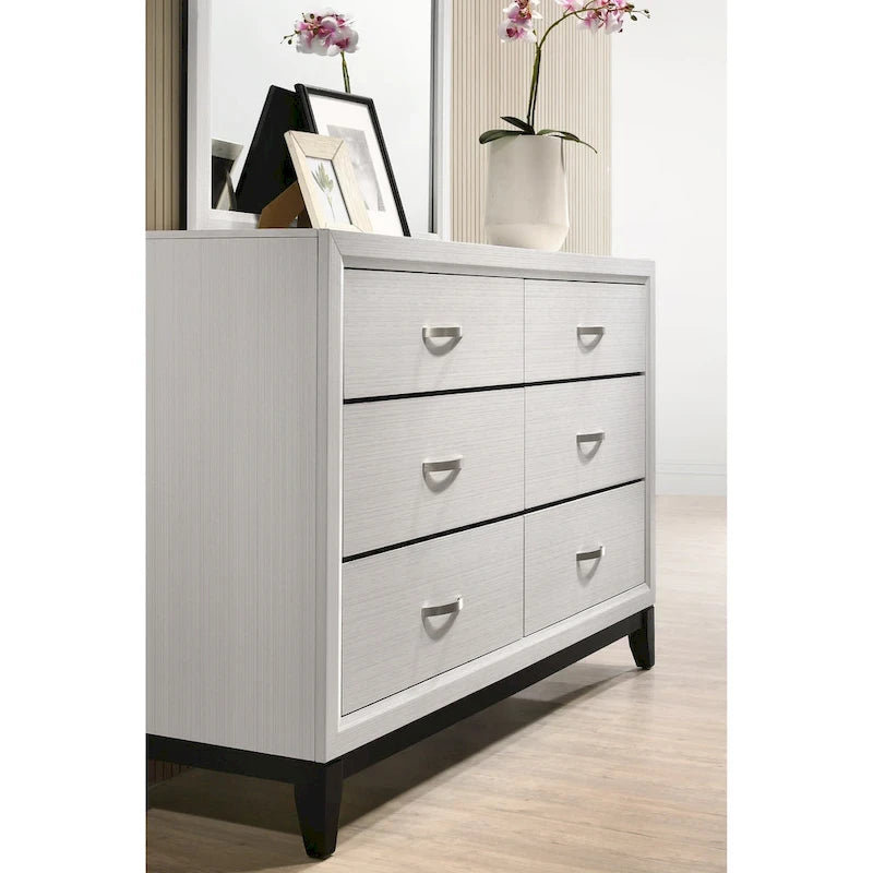 Roundhill Furniture Stout Contemporary White Panel 5-piece Bedroom Set