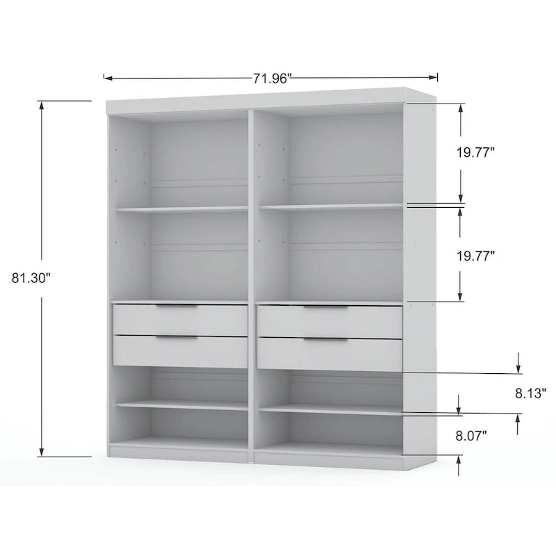 Mulberry Open 2 Sectional Modern Wardrobe Closet