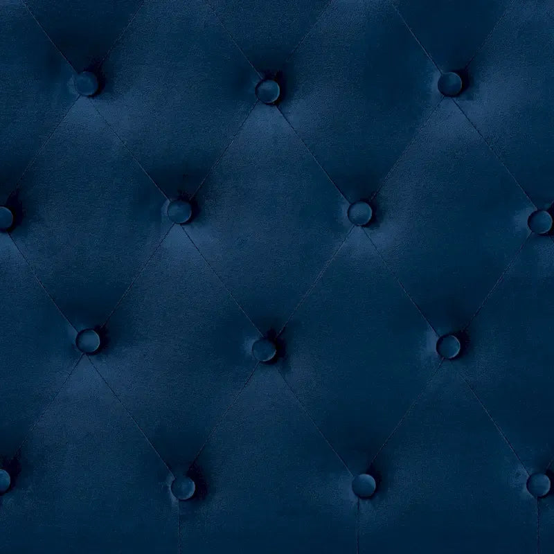 Clovis Modern and Contemporary Velvet Upholstered Headboard-Navy Blue