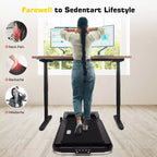 REDLIRO Tapis Roulant Pieghevole 2 in 1 Sotto la Scrivania Macchina da Corsa 12.2 km/h per Ufficio Domestico Nero