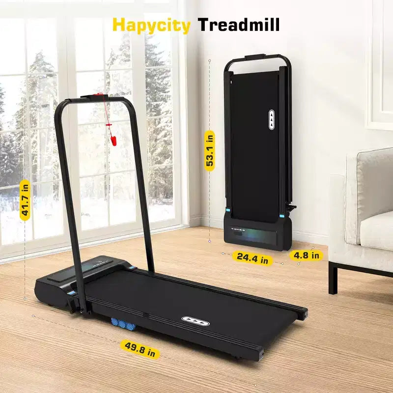 REDLIRO Tapis Roulant Pieghevole 2 in 1 Sotto la Scrivania Macchina da Corsa 12.2 km/h per Ufficio Domestico Nero