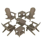 WestinTrends 7-Piece Outdoor Folding Adirondack Chair Conversation Set