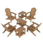 WestinTrends 7-Piece Outdoor Folding Adirondack Chair Conversation Set