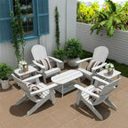 WestinTrends 7-Piece Outdoor Folding Adirondack Chair Conversation Set