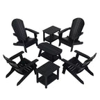 WestinTrends 7-Piece Outdoor Folding Adirondack Chair Conversation Set