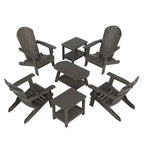 WestinTrends 7-Piece Outdoor Folding Adirondack Chair Conversation Set