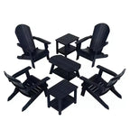 WestinTrends 7-Piece Outdoor Folding Adirondack Chair Conversation Set