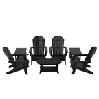 WestinTrends 7-Piece Outdoor Folding Adirondack Chair Conversation Set
