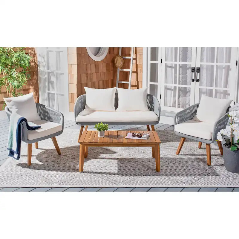 SAFAVIEH Salotto da esterno Tobia 4 pezzi - 55L x 30P x 28A