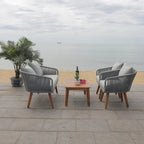 SAFAVIEH Outdoor Tobia 4-Piece Patio Conversation Set - 55W x 30D x 28H