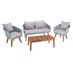 SAFAVIEH Outdoor Tobia 4-Piece Patio Conversation Set - 55W x 30D x 28H