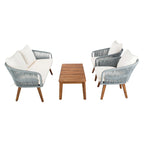 SAFAVIEH Outdoor Tobia 4-Piece Patio Conversation Set - 55W x 30D x 28H