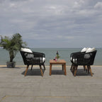 SAFAVIEH Outdoor Tobia 4-Piece Patio Conversation Set - 55W x 30D x 28H