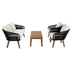 SAFAVIEH Outdoor Tobia 4-Piece Patio Conversation Set - 55W x 30D x 28H