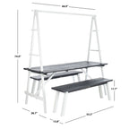 SAFAVIEH Outdoor Marlen 3-Piece Dining Set - 29Wx59Dx74H