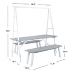 SAFAVIEH Outdoor Marlen 3-Piece Dining Set - 29Wx59Dx74H