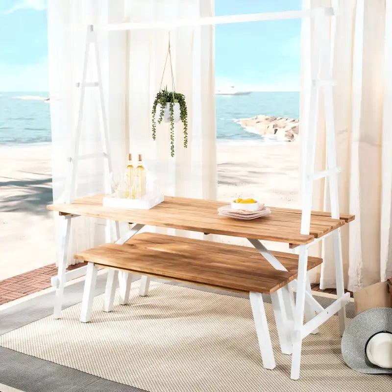 SAFAVIEH Outdoor Marlen 3-Piece Dining Set - 29Wx59Dx74H