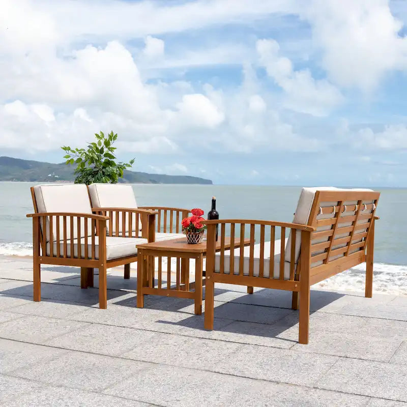 SAFAVIEH Outdoor Galilea 5-Piece Living Set - 27W x 33D x 69H