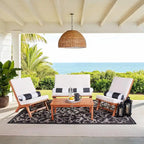 SAFAVIEH Outdoor Aryana 4-Piece Conversation Patio Set with Accent Pillow - 46W x 34D x 32H