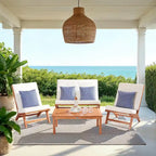 SAFAVIEH Outdoor Aryana 4-Piece Conversation Patio Set with Accent Pillow - 46W x 34D x 32H