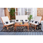 SAFAVIEH Outdoor Aryana 4-Piece Conversation Patio Set with Accent Pillow - 46W x 34D x 32H