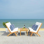 SAFAVIEH Outdoor Aryana 4-Piece Conversation Patio Set with Accent Pillow - 46W x 34D x 32H