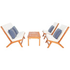 SAFAVIEH Outdoor Aryana 4-Piece Conversation Patio Set with Accent Pillow - 46W x 34D x 32H