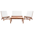 SAFAVIEH Outdoor Aryana 4-Piece Conversation Patio Set with Accent Pillow - 46W x 34D x 32H