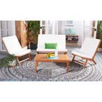 SAFAVIEH Outdoor Aryana 4-Piece Conversation Patio Set with Accent Pillow - 46W x 34D x 32H