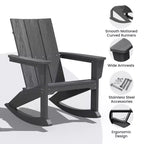 Sedia a dondolo Adirondack in plastica HDPE HYLEORY